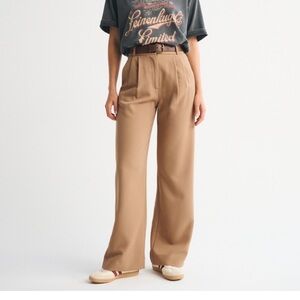 Abercrombie & Fitch Camel Wide-Leg Pants